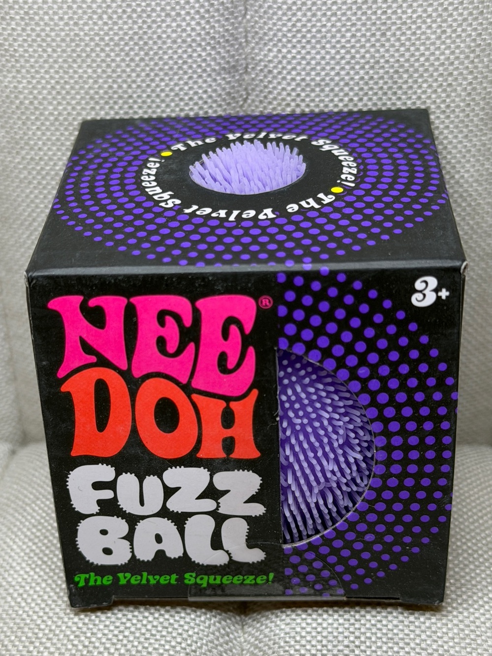Needoh Fuzz Ball Velvet Squeeze - Purple